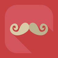 Flat modern design with shadow icon mustache N11