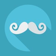 Flat modern design with shadow icon mustache N12