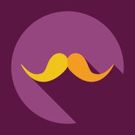 Flat modern design with shadow icon mustache N14