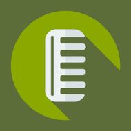 Flat modern design with shadow icon comb N2