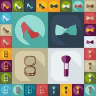 Flat concept set modern design with fashion beauty N2