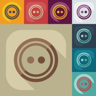 Flat modern design with shadow icon Buttons for clothing N2
