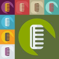 Flat modern design with shadow icon comb N3