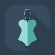 Flat modern design with shadow icon swimsuit