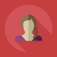 Flat modern design with shadow icon silhouette girl creative hairstyle N2