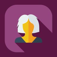 Flat modern design with shadow icon silhouette girl creative hairstyle N4