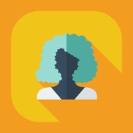 Flat modern design with shadow icon silhouette girl creative hairstyle N5