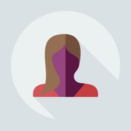Flat modern design with shadow icon silhouette girl creative hairstyle N7