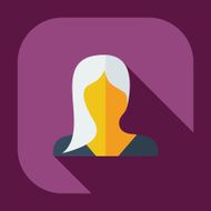 Flat modern design with shadow icon silhouette girl creative hairstyle N8