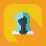 Flat modern design with shadow icon silhouette girl creative hairstyle N9