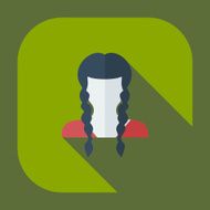 Flat modern design with shadow icon silhouette girl creative hairstyle N16