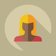 Flat modern design with shadow icon silhouette girl creative hairstyle N17