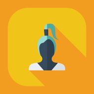 Flat modern design with shadow icon silhouette girl creative hairstyle N18