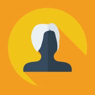 Flat modern design with shadow Man silhouette creative hairstyle