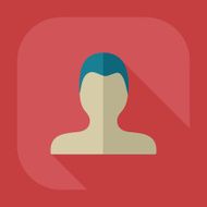 Flat modern design with shadow Man silhouette creative hairstyle N2