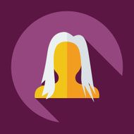 Flat modern design with shadow Man silhouette creative hairstyle N4