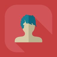 Flat modern design with shadow Man silhouette creative hairstyle N6