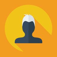 Flat modern design with shadow Man silhouette creative hairstyle N9