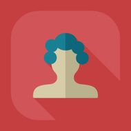 Flat modern design with shadow Man silhouette creative hairstyle N10