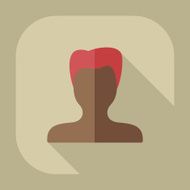 Flat modern design with shadow Man silhouette creative hairstyle N18