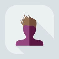 Flat modern design with shadow Man silhouette creative hairstyle N19
