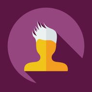 Flat modern design with shadow Man silhouette creative hairstyle N20
