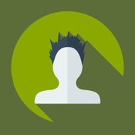Flat modern design with shadow Man silhouette creative hairstyle N21