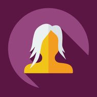 Flat modern design with shadow Man silhouette creative hairstyle N22