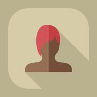 Flat modern design with shadow Man silhouette creative hairstyle N23