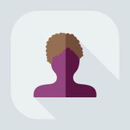 Flat modern design with shadow Man silhouette creative hairstyle N24
