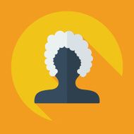 Flat modern design with shadow Man silhouette creative hairstyle N26