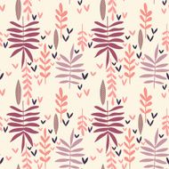 Hand-drawn vintage seamless leaf pattern