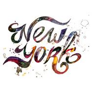 Conceptual handwritten phrase New York City on a white background N2