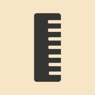 Flat in black and white mobile application hair brush