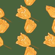 Seamless pattern with yellow tulips N2