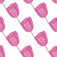 Seamless pattern with tulips