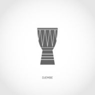 Musical instrument djembe flat icon