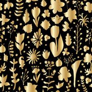 Floral spring gold seamless pattern N2