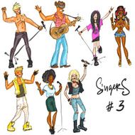 Singers - part 3 Hand drawn collection