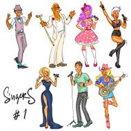 Singers - part 1 Hand drawn collection