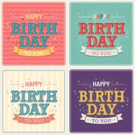 Vintage card - Happy birthday set