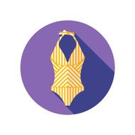 Swimsuit flat icon with long shadow