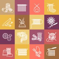 Knitting icons set
