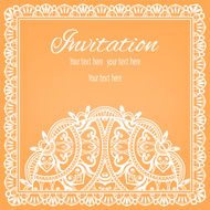 Lace Invitation Card floral and geometric background