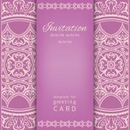 Lace Invitation Card floral and geometric background N2