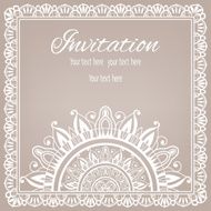 Lace Invitation Card floral and geometric background N3