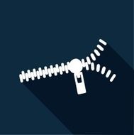 Icon zippers with a long shadow