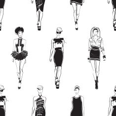 Seamless fashion pattern with elegant women N6