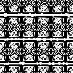 Seamless Mexican black and white pattern