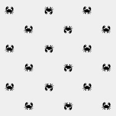 Geometric simple monochrome minimalistic vector marine pattern crabs N5
